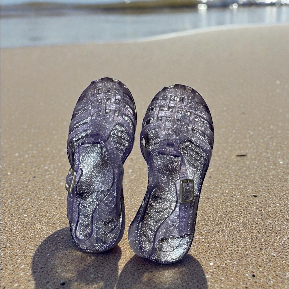 Kids Jelly Glitter Purple Sandals - Picture 8 of 8